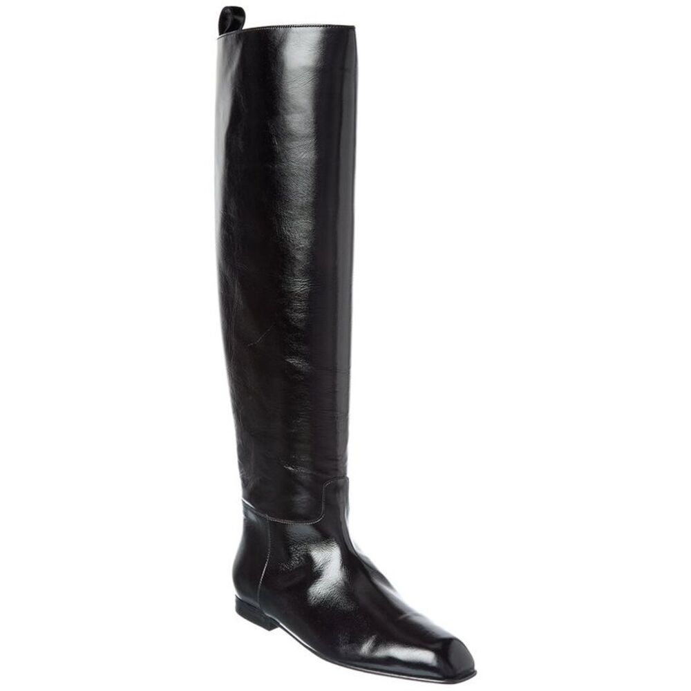 Khaite Colt Leather Over-The-Knee Boot, Black